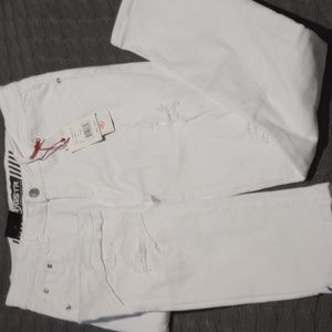 White stretchy denim jeans cute. Waist 34 unisex slim fit